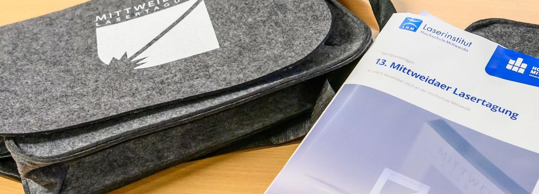 Filztasche und Tagungsunterlagen der Tagung